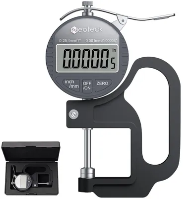 Obrázek produktu pro Digitální mikrometr - Tloušťkoměr - 0 až 25,4 mm - LCD displej - Přepínání mm/palce