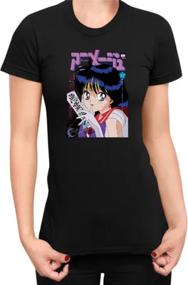 Zdjęcie produktu dla Koszulka Damska Japan Manga Anime Comics Animation Sailor Anime Manga Moon 15, Lady XS / Czarny