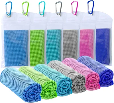 Produktbild von Kühlhandtuch 6er-Pack, Mikrofaser, Sofortige Kühlung Für Training, Yoga, Camping Und Outdoor-Aktivitäten