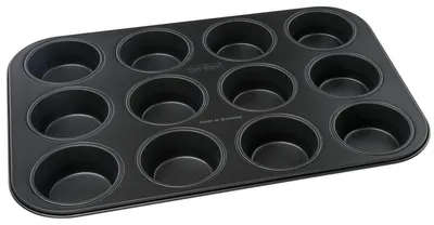 Muffinblech 12er, 38,5x26,5 cm, Antihaftbeschichtung, schwarz
