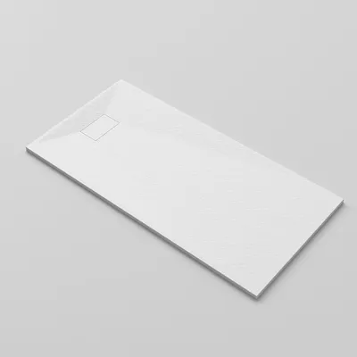 Produktbild von AQUALAVOS Duschtasse 160x90cm Rechteckig Extraflach SMC Steinoptik Weiß Langlebigem Duschwanne Brausetasse