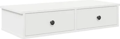Image de vidaXL Étagère murale avec tiroirs Blanc 80x34x17 cm Bois composite