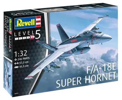 Produktbild von Revell F/A-18E Super Hornet, Starrflügelflugzeug-Modell, Montagesatz, 1:32, F/A-18E, Unisex, Kunststoff