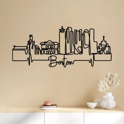 Produktbild von Wallity, Boston- DYU1141, Schwarz, Sonstige Wohndekorationen, 120 x 47 x 1,5 cm, 100% Metall