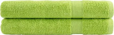 Image de vidaXL Serviettes de sauna premium SOLUND 2 pcs. Vert pomme 80x200 cm 600 g/m