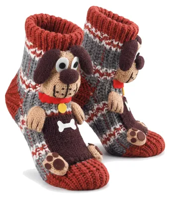 Produktbild von Black Snake ABS Stoppersocken Kinder Damen 3D Hundemotiv, Hüttensocken - 35/38, KI-generiertes Bild