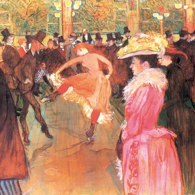 Zdjęcie produktu dla Henri De Toulouse-Lautrec Art Print Obraz - Taniec w Moulin Rouge, 1890 (100 x 100 cm)
