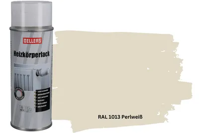 Produktbild von OELLERS Heizkörperlack bewährt Spray RAL 1013 Perlweiß – 400 ml Sprühlack glänzend | Hitzebeständig & strapazierfähig | Qualitätsfarbe für Heizkörper