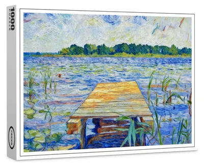 Image de Puzzle haut de gamme raxxa « Embarcadère impressionniste en bois à Ferch, sur le lac Schwielowsee », 1 000 pièces