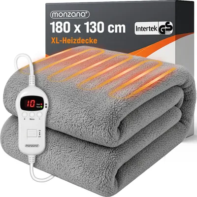 KESSER Heizdecke 180x130 Cm – Doppelseitig Kuschelig Mit 9 Temperaturstufen & Timer