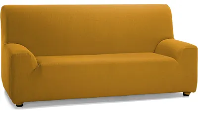 Productafbeelding van ECOMMERC3 Sofaovertrek voor een 3-zitsbank - kleur mosterdgeel - antislip en zeer veelzijdig