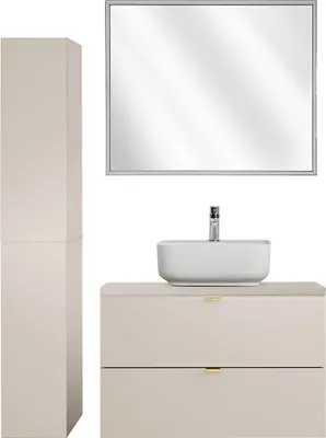 Produktbild von Badmöbel Set 3-teilig mit 80 cm Waschtisch in kaschmir matt, DURANGO-56
