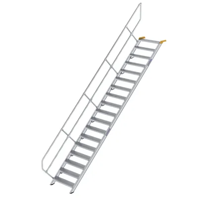 Obrázok produktu pre Schodisko 45° šírka stupňa 800 mm 18 stupňov Hliníkové rebrované