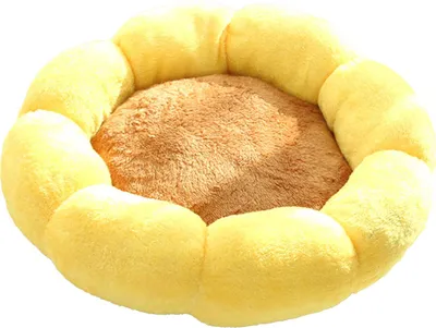 Produktbild von Haustierbett, niedliche Blumenform, weich, bequem, 360-Grad-Unterstützung, runder Hund für Schlafzimmer, Wohnzimmer