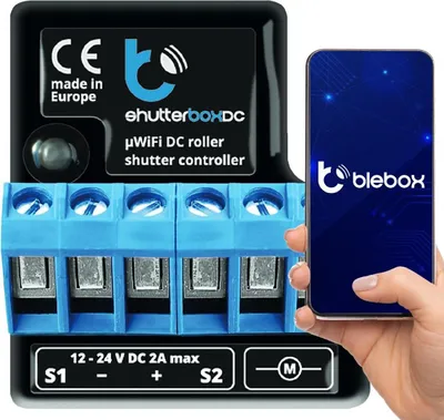 Immagine prodotto di BLEBOX shutterBoxDC v2 WiFi I/O module 2x input binary 2x relay outputs 230V