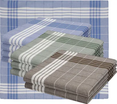 Produktbild von Betz 10er Pack Arabias Herren Stoff Taschentücher, 100% Baumwolle, 40x40cm, Farbe grün, blau, braun kariert