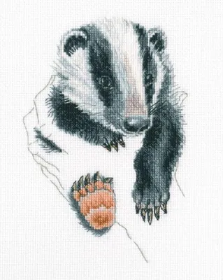 Produktbild von RTO Kreuzstich Set "Wärme in den Händen, Dachs" M820, Zählmuster, 11,5x17 cm