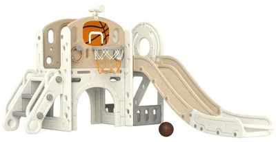 Produktbild von Kinderrutsche 7-in-1 mit Basketballkorb für Indoor und Outdoor