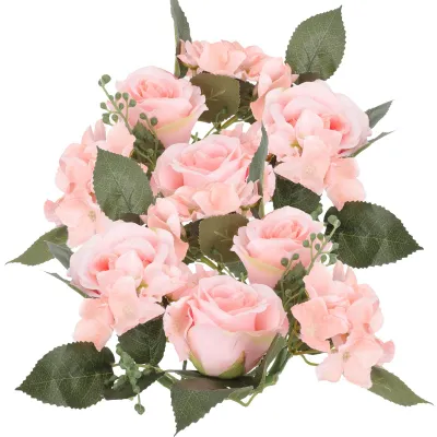 Künstlicher Blumenkranz, 2 Stück, 20x20x8 cm, lila, für Hochzeit
