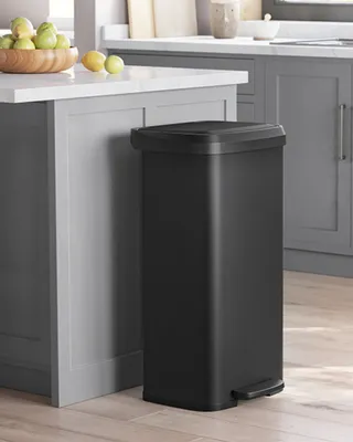 Produktbild von SONGMICS Mülleimer Küche 68 Liter Abfalleimer  Tretmülleimer Metall schwarz