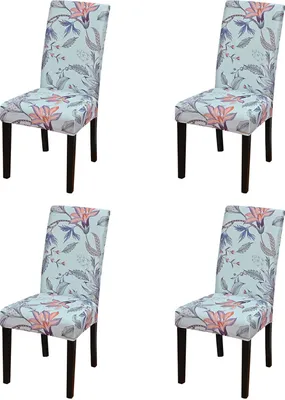 Produktbild von Stuhlhussen 4er Set Vintage Blumen Stretch Stuhlbezüge für Hotel, Restaurant, Hochzeit, Grün