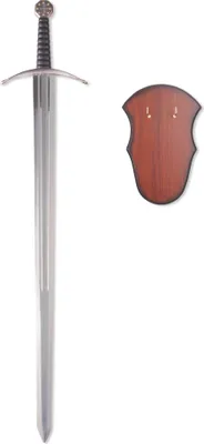 Immagine prodotto di Spada decorativa in metallo con fodero, ispirata al Medioevo, accessorio di scena e di costume, non affilata, da collezione (SW-369)