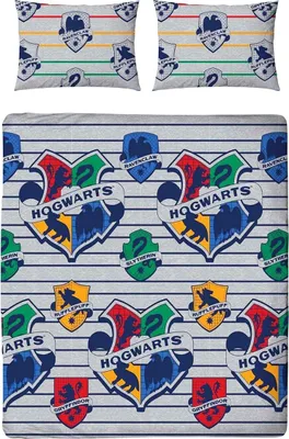 Image de Harry Potter - Literie Poudlard, réversible TC182 (Lit double) (Multicolore)