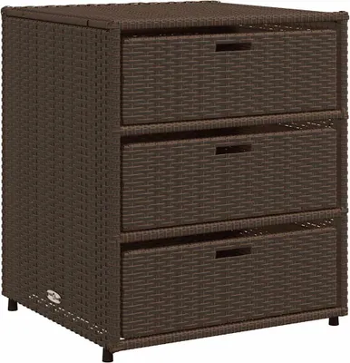 Produktbild von vidaXL Gartenschrank Braun 55x59x69 cm Poly Rattan