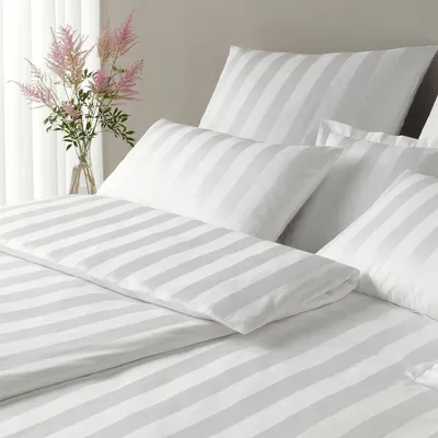 Produktbild von elegante Mako-Satin-Bettwäsche-Garnitur Noblesse Farbe Weiss Größe 80x80 240x220
