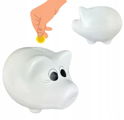 Produktbild von Juliette Keramik Sparschwein Dekorativ Weiß Groß XL 16x23