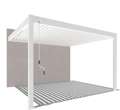 Immagine prodotto di Willow Deluxe | Pergola a parete | Completamente in alluminio | 3 x 4 M | Tetto a lamelle bianco