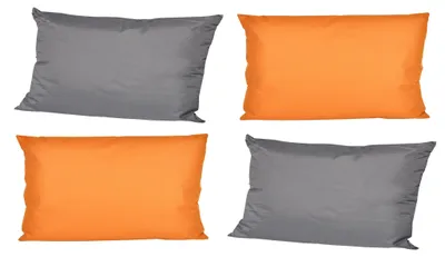 Produktbild von JACK 4x Outdoor Lounge Kissen 30x50cm viele Farben Dekokissen inkl. Füllung Wasserfest Sitzkissen Garten Stuhl, Farbe:2x Orange - 2x Anthrazit