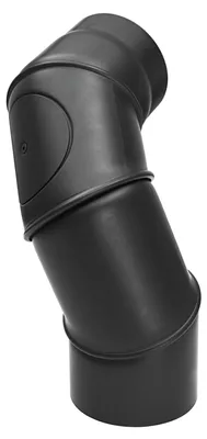 Produktbild von Raik Basic Rauchrohrbogen 150mm mit Tür 4-tlg schwarz für Rauchrohr / Ofenrohr