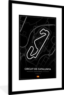 Produktbild von MuchoWow® Gerahmtes Poster F1 - Rennstrecke - Circuit de Barcelona-Catalunya - Rennstrecke - Spanien - Schwarz 60x90 cm - Poster mit Schwarzem Bilderrahmen Wandposter Rahmen Foto Bilder - Dekoration - Wandposter Wohnzimmer - Hochwertig