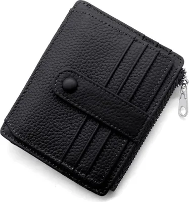 Produktbild von Damen Herren Klein Echtes Leder Kreditkartenetui RFID Schutz Geldbeutel mit Münzfach, Mini Männer Portemonnaie 14 Kartenhalter Slim Geschenkbox