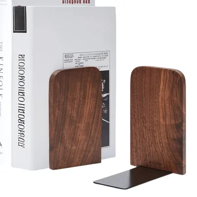 Image de Omgoods - Lot de 2 supports de livres en bois pour la maison et le bureau