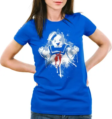 Produktbild von style3 Stay Puft Marshmallow Mann T-Shirt Damen geisterjäger schaumzucker, Farbe:Blau, Größe:XL