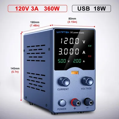 Image de Alimentation de laboratoire - GA1203L : Alimentation continue de laboratoire - 120V 3A - 201-300W - Tension et courant réglables - Sortie unique - 50/60 Hz