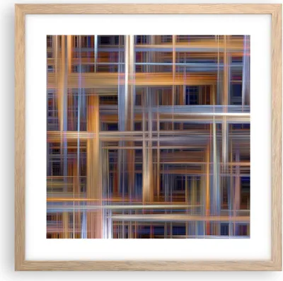 Produktbild von Gerahmtes Poster - Rahmen in heller Eiche - Abstraktion modern - 40x40 cm - Wand Bild - Wanddeko - Wandbilder - Wandposter - Bilderrahmen - Bilder - Kunstdruck - Wandbild - P2NAC40x40-3430