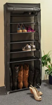 Produktbild von HI Schuhregal mit 7 Ebenen Schwarz