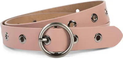 Produktbild von styleBREAKER Damen Leder Gürtel mit Nieten und glänzender Oberfläche, Echtleder, kürzbar 03010103
