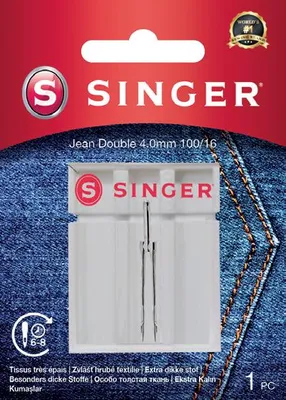 Obrázek produktu pro Dvojjehla na džínovinu Singer 4 mm 1x100