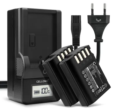 Produktbild von CELLONIC 2x Akku für Kamera Kompatibel mit Panasonic Lumix G9, Lumix GH5S, Lumix DC-S5DH, DMW-BLK22 - (2250mAh, 7.4V) + Ladegerät