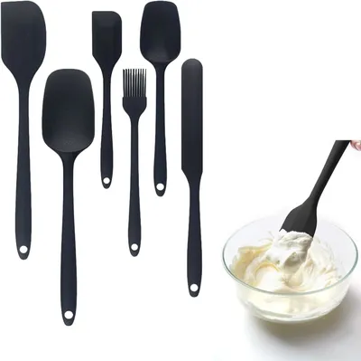 Produktbild von Set aus 6 Silikonspateln, hitzebeständig bis 315 °C, flexibel, antihaftbeschichtet, für die Küche