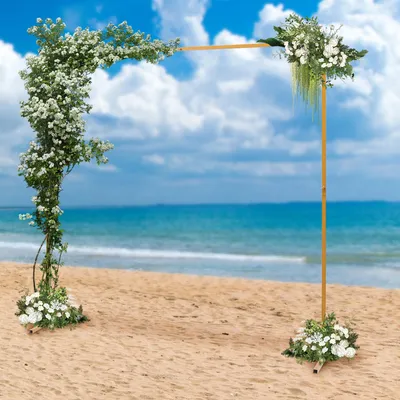 Image de Arche de mariage, design élégant, hauteur réglable, M, JAUNE