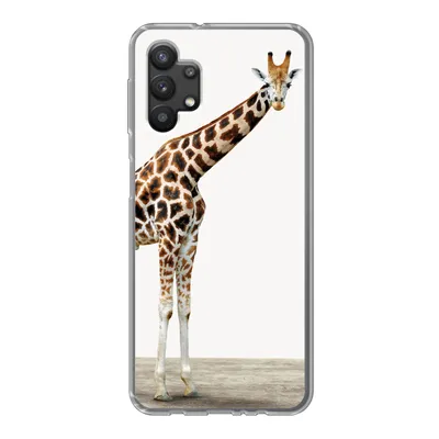 Produktbild von MuchoWow® Handyhülle Schutzhülle Hülle für Samsung Galaxy A32 5G Giraffe - Tiere - Weißer Hintergrund - Kinder - Junge - Mädchen Silikon Softcase Handy Hülle - Softcase