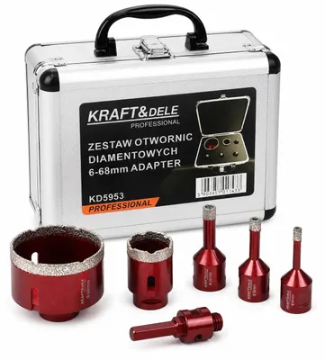 Obrázek produktu pro Sada diamantových vrtacích korunek, 6–68 mm, 6 kusů | Kraft&Dele