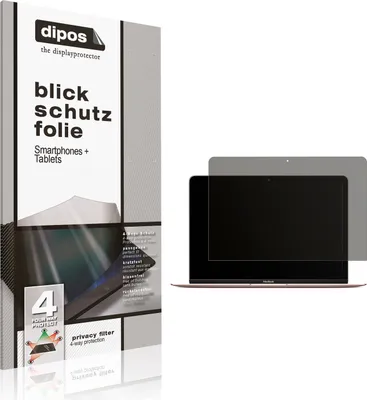 Produktbild von Blickschutzfolie für MacBook 12 Zoll 276 x 180 (2015-2017) matt Schutzfolie Folie Display Schutz dipos