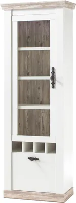 Produktbild von Vitrine Florenz Standvitrine Glasvitrine Schrank Oslo Pinie weiß 71 cm
