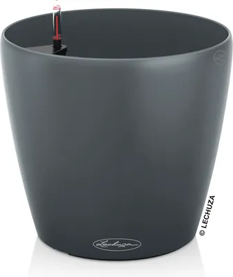 Obrázok produktu pre LECHUZA CLASSICO, Kvetináč, Voľne stojace, Recyklovaný plast, Šedá, Kolo, Vnútorný